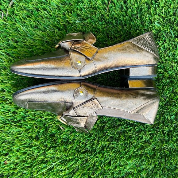 CHLOE Quincy Leather Loafers with Collapsible Heel  Size: 38.5/US 8.5 - Picture 6 of 10